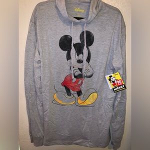 Disneyland grumpy Mickey Mouse grey hoodie 90 years anniversary